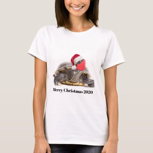 Frohe Weihnachten 2020 Schildkröte im Gesicht Mask T-Shirt (Vorderseite)