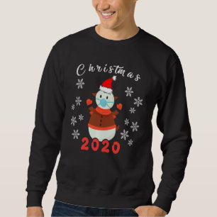 Frohe Weihnachten 2020 Snowman in Maske Pajama Sno Sweatshirt