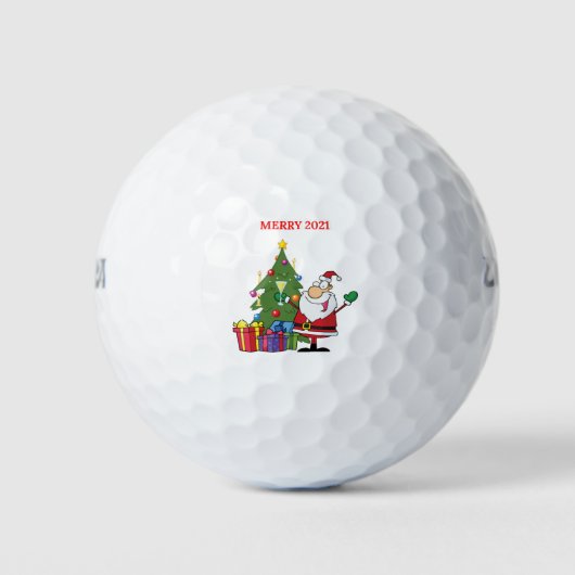 Frohe Weihnachten 2021 Golfball (Vorderseite)