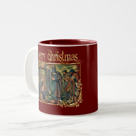 Frohe Weihnachten 2021 Jesus Krippe Advent Jones T Zweifarbige Tasse (Vorderseite Links)
