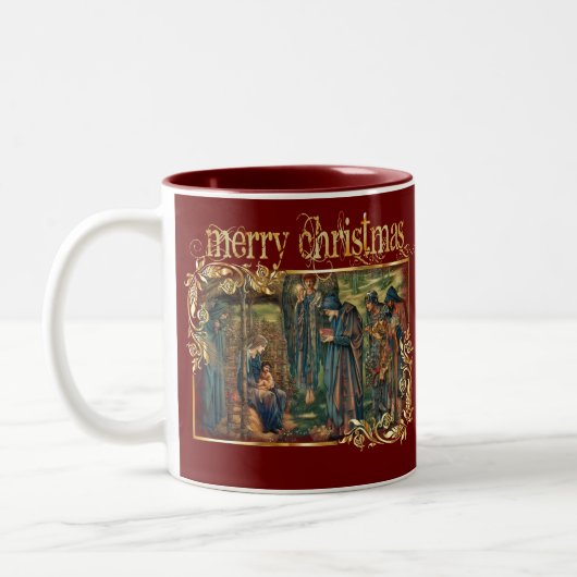 Frohe Weihnachten 2021 Jesus Krippe Advent Jones T Zweifarbige Tasse (Links)