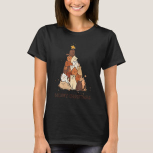 Frohe Weihnachten 2022 Lustige Katze Weihnachtsbau T-Shirt