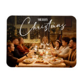 Frohe Weihnachten 2023 Eleganter Moderner Foto Url Magnet (Horizontal)