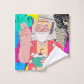 Frohe Weihnachten 2024 Badhandtuch Set (Waschlappen)