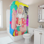 Frohe Weihnachten 2024 Duschvorhang (Beispiel)