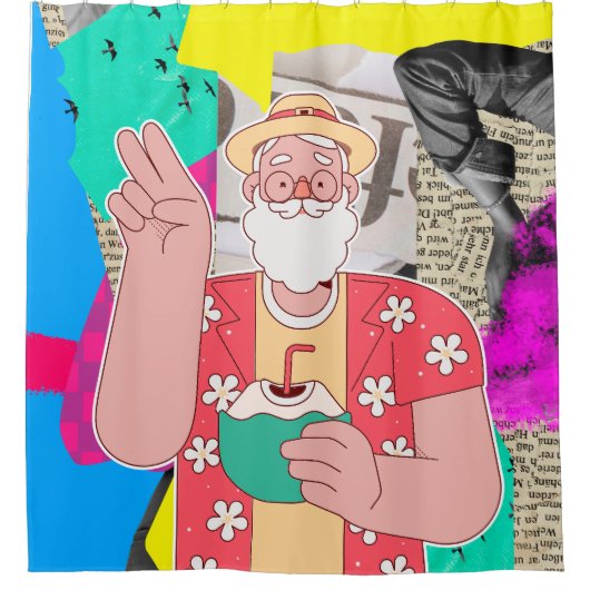 Frohe Weihnachten 2024 Duschvorhang (Vorderseite)