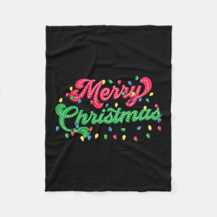 Frohe Weihnachten 2024 Familie Matching Christmas Fleecedecke