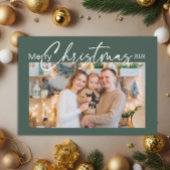 Frohe Weihnachten 2024 Foto Elegant Script Green