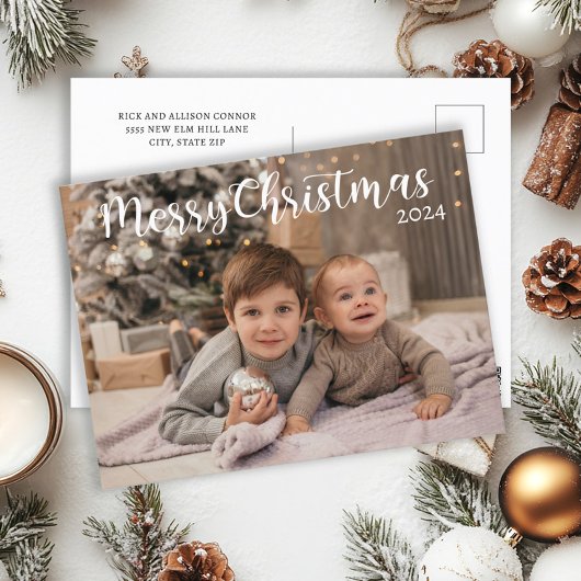 Frohe Weihnachten 2024 Foto Typografie