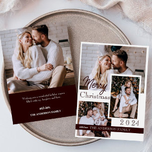 Frohe Weihnachten 2024 Moderne 4 Foto Ferienkarte Einladung
