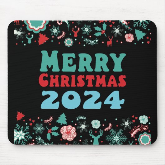 Frohe Weihnachten 2024 Mousepad (Vorne)