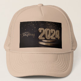 Frohe Weihnachten 2024 Printed Festive Mood Khaki Truckerkappe