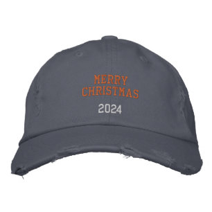 Frohe Weihnachten 2024 Stylisches Schottland Blaue Bestickte Baseballkappe