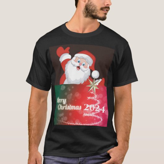 "Frohe Weihnachten 2024" T-Shirt (Vorderseite)