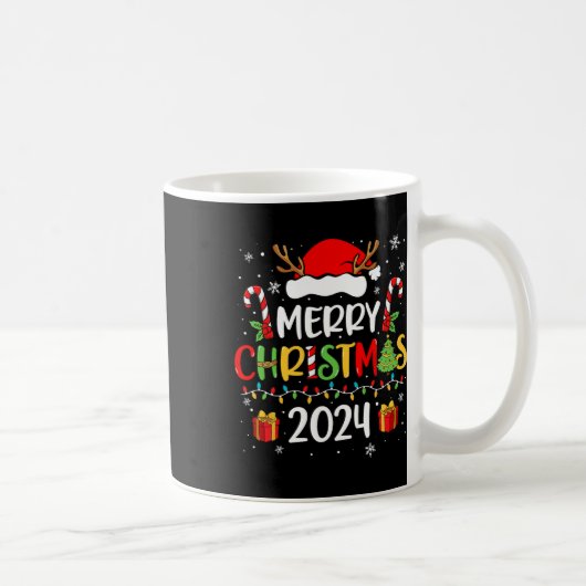 Frohe Weihnachten 2024 Weihnachtsmannmütze Matchin Kaffeetasse (Rechts)