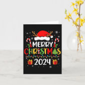 Frohe Weihnachten 2024 Weihnachtsmannmütze Matchin Karte (Gelbe Blume)