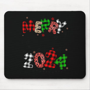 Frohe Weihnachten 2024 Weihnachtsmannmütze Matchin Mousepad