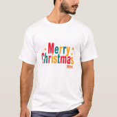 Frohe Weihnachten 2024 weiß T-Shirt (Vorderseite)