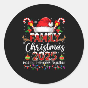 Frohe Weihnachten 2025 Familien-Pyjamas Xmas  Runder Aufkleber