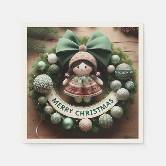 Frohe Weihnachten 2025: Feiern mit Freude und Wärm Serviette (Vorderseite)