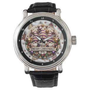 Frohe Weihnachten 2025 Gnome Armbanduhr