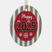 Frohe Weihnachten 2025 Keramik Ornament (Rechts)