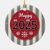 Frohe Weihnachten 2025 Keramik Ornament (Hinten)