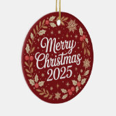 Frohe Weihnachten 2025 Keramik Ornament (Rechts)