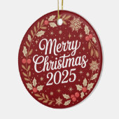 Frohe Weihnachten 2025 Keramik Ornament (Links)