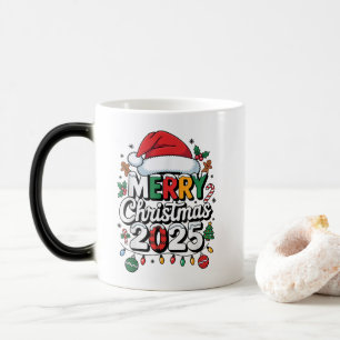Frohe Weihnachten 2025 Pyjama Santa Hut Feiertag Verwandlungstasse