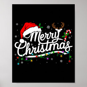Frohe Weihnachten 2025 Santa Hut Rentier Xmas Matc Poster
