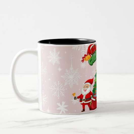 Frohe Weihnachten 2025 Zweifarbige Tasse (Links)