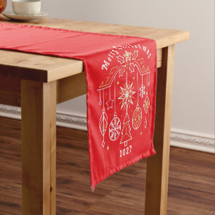 Frohe Weihnachten 2027 Design Kurzer Tischläufer