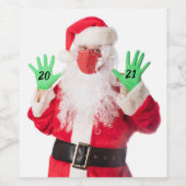 Frohe Weihnachten 202 Weihnachten in Maske Weinetikett (Einzelnes Label)