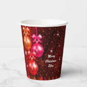 Frohe Weihnachten 20XX Hinzufügen Text Jahr Rosa b Pappbecher (Rückseite)