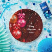 Frohe Weihnachten 20XX Hinzufügen Text Jahr Rosa b Pappteller (Party)