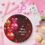 Frohe Weihnachten 20XX Hinzufügen Text Jahr Rosa b Pappteller (Party)