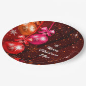 Frohe Weihnachten 20XX Hinzufügen Text Jahr Rosa b Pappteller (Schrägansicht)