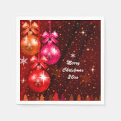 Frohe Weihnachten 20XX Hinzufügen Text Jahr Rosa b Serviette (Vorderseite)