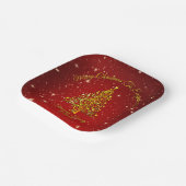 Frohe Weihnachten 20XX Red Gold Tree Stars 7" Squa Pappteller (Gewinkelt)