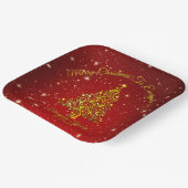 Frohe Weihnachten 20XX Red Gold Tree Stars 9" Squa Pappteller (Gewinkelt)