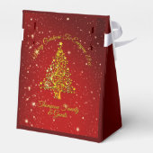 Frohe Weihnachten 20XX Red Gold Tree Stars Geschenkschachtel (Rückseite)