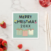 Frohe Weihnachten 20XX Template-Geschenkboxen Serviette (Beispiel)