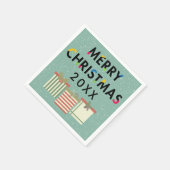 Frohe Weihnachten 20XX Template-Geschenkboxen Serviette (Ecke)