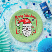 Frohe Weihnachten 20xx Weihnachtsmann mit Hut & Gl Pappteller (Party)