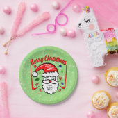 Frohe Weihnachten 20xx Weihnachtsmann mit Hut & Gl Pappteller (Party)