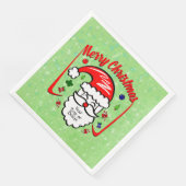 Frohe Weihnachten 20xx Weihnachtsmann mit Hut und  Serviette (Ecke)