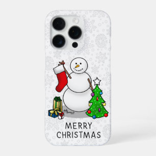 Frohe Weihnachten 2 Baum Socken Schneemann iPhone 16 Pro Hülle