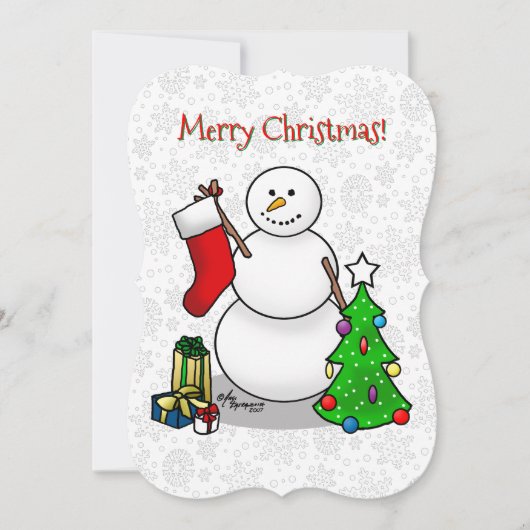 Frohe Weihnachten 2 Bäume Strumpf Snowman (Vorderseite)