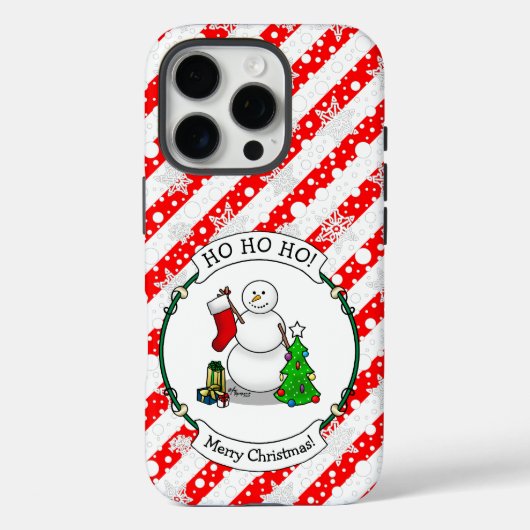 Frohe Weihnachten 2 Bäume Strumpf Snowman Case-Mate iPhone Hülle (Rückseite)
